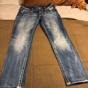 Miss Me Women's Faded Blue Straight Leg Jeans